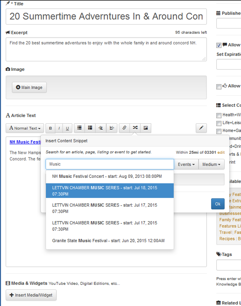 Cross Linking in the Community Content Engine