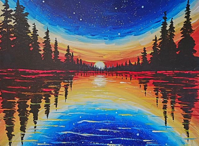Sunset Lake Paint and Sip at Steeplejack Hillsboro!