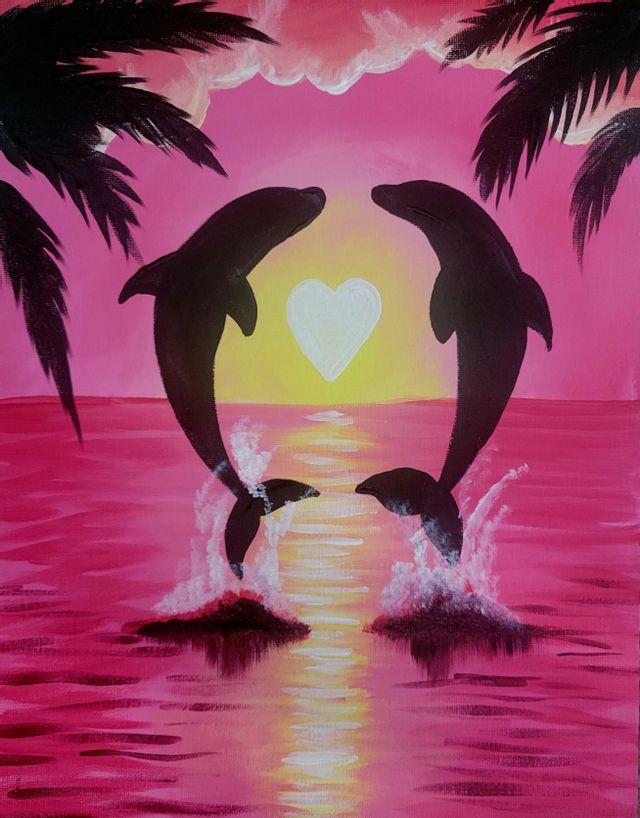Public Paint & Sip- Heart Sunset